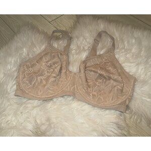 Bali Breathe Full Coverage Underwire Bra Lace Cotton Womens 40D Beige DF7590